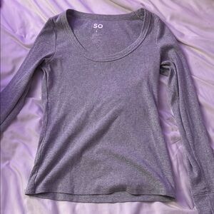 SO Gray Long Sleeve Top